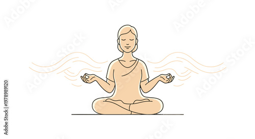 a person meditating in a peaceful state.