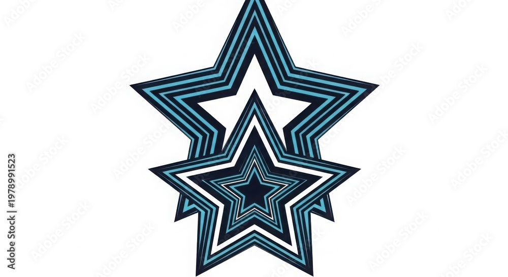 Fototapeta premium Blue star design element, geometric shape, abstract symbol