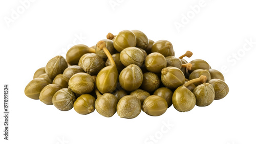 Pile Of Caper Berries Isolated On White Background