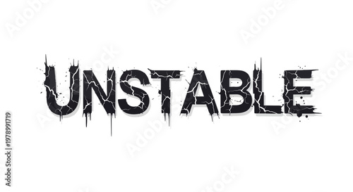 Unstable text with cracked effect
