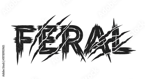Feral Text Logo with Claw Marks