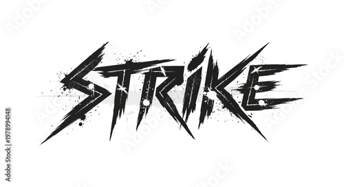 Strike Text Effect, Grunge Style, Black and White, Dynamic Typography