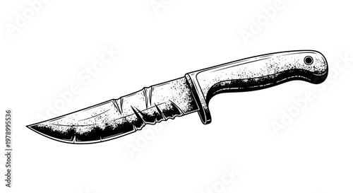 Vintage Hunting Knife Illustration