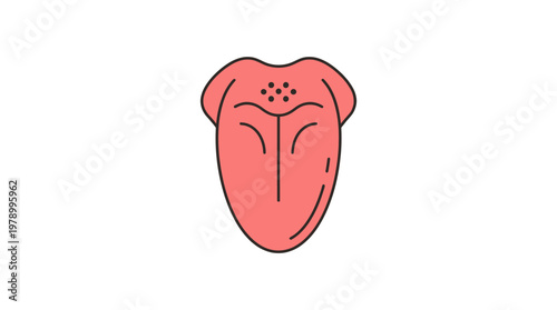 Human Tongue with Taste Buds Illustration.