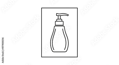 Simple Line Art Icon of a Pump Bottle Dispenser for Soap or Lotion