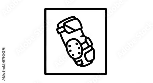 Line art icon of a protective elbow pad for sports and extreme activities