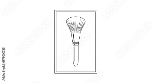 Makeup Brush Line Art Icon - Beauty and Cosmetics Tool