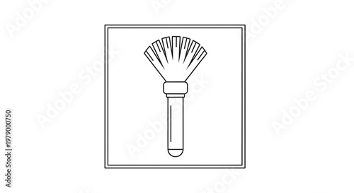 Makeup Brush Icon, Simple Line Art, Beauty Tool, Cosmetic Accessory