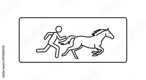 Man Chasing Running Horse