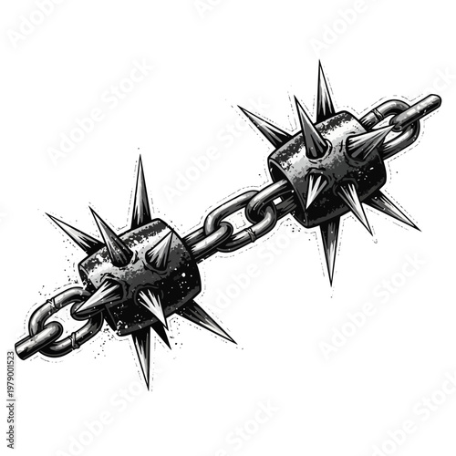 Medieval Spiked Flail Weapon