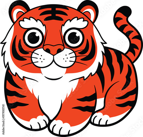 Cute Cartoon Tiger Cub Illustration
