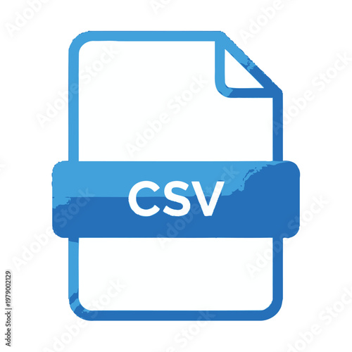 CSV file icon for data spreadsheet and information processing