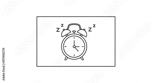 Alarm Clock Sleeping Zzz Icon, Concept of Rest, Sleep, or Snooze