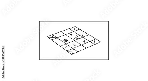 Ant carrying leaf across grid, symbolizing teamwork, strategy, and nature's challenges.