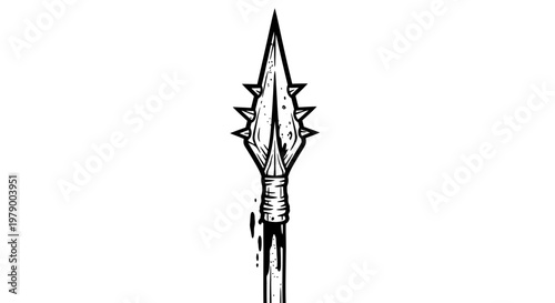 Tribal Spearhead with Spikes
