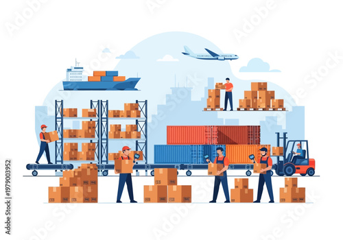 Global Shipping and Logistics Warehousing, Freight, and Delivery Services for Commerce