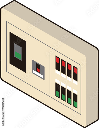 立体的なシンプルな分電盤・ブレーカー