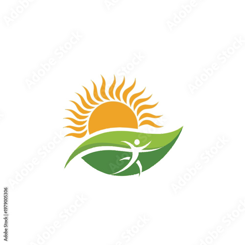 Healthy Human Silhouette on Green Leaf Under Sun.