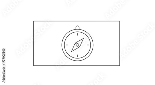 Compass Icon on White Background - Navigation Tool for Travel and Exploration