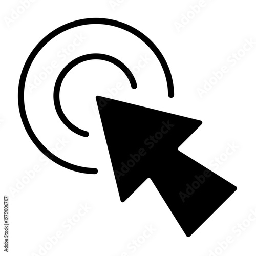 click cursor glyph icon. pointer press action. user interaction. interface control
