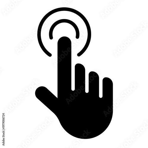 touch tap glyph icon. finger selection. screen action. mobile interface