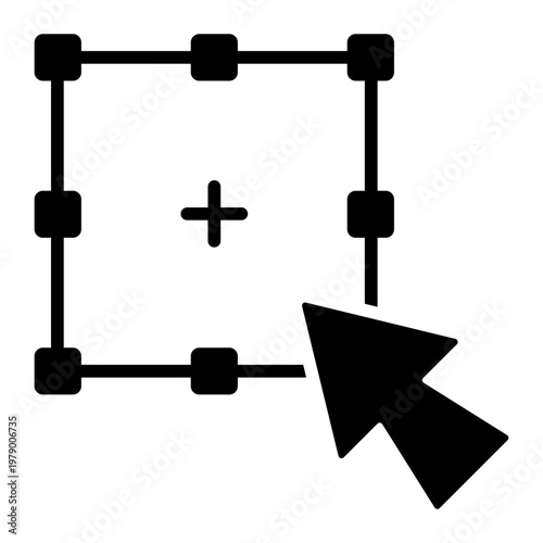 resize tool glyph icon. element scaling. adjust frame. interface editing