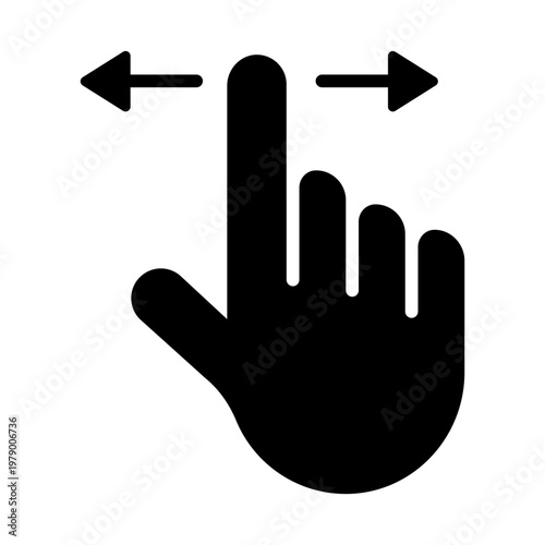 horizontal drag glyph icon. side movement. adjust position. interface control