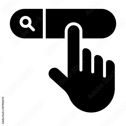 search tap glyph icon. find input action. query search. browsing interface