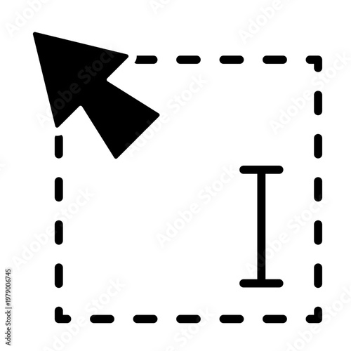 selection area glyph icon. drag box tool. choose region. interface editing