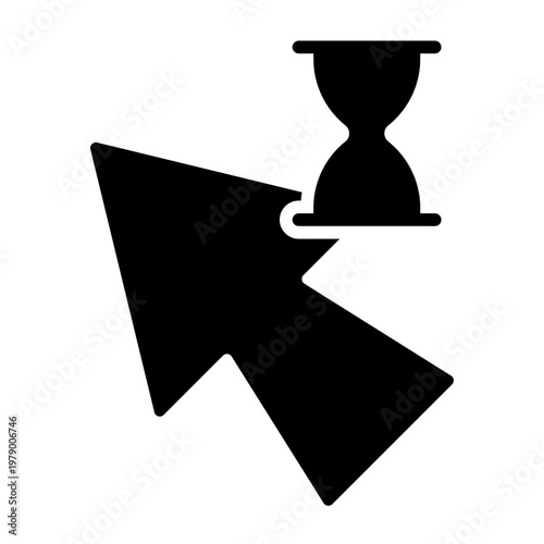 loading glyph icon. waiting process. time delay. system response