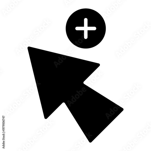 zoom in glyph icon. magnify view. enlarge content. interface control
