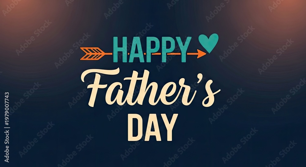 Obraz premium Happy fathers day greeting card with decorative text and symbols
