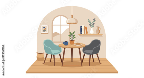 Cozy Cafe Interior Scene