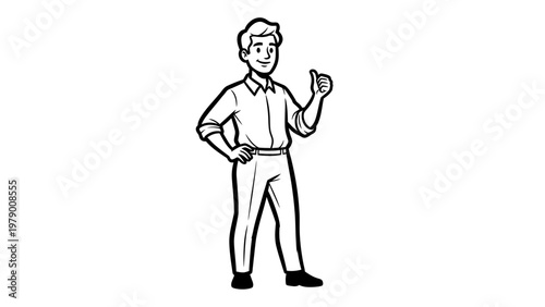 Confident man giving a thumbs up, symbolizing approval, success, and positivity. Ideal for business, training, and motivational content.