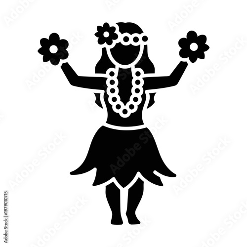 hawaiian hula dancer glyph icon