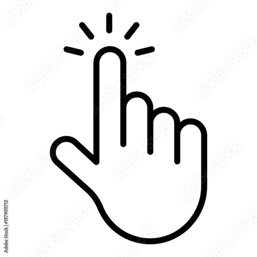 tap gesture outline icon. finger press action. touch input. mobile interaction
