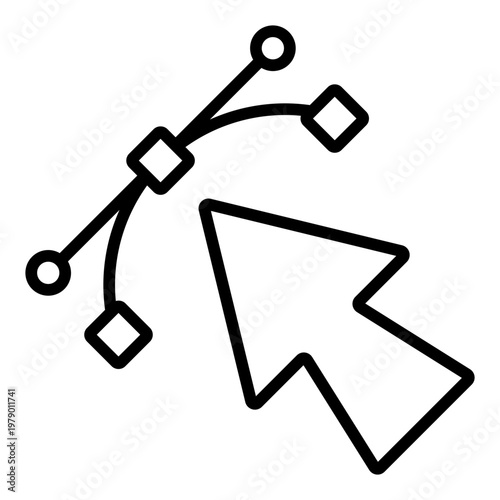 bezier edit outline icon. path adjustment tool. vector editing. graphic design