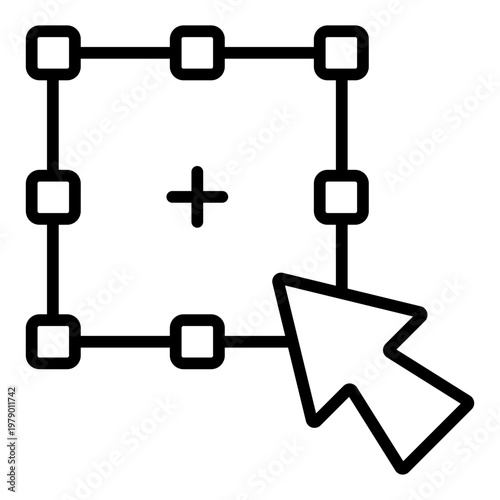 resize tool outline icon. element scaling. adjust frame. interface editing