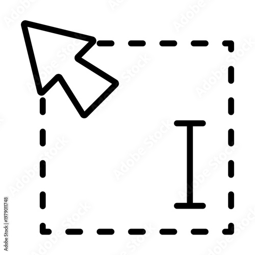 selection area outline icon. drag box tool. choose region. interface editing