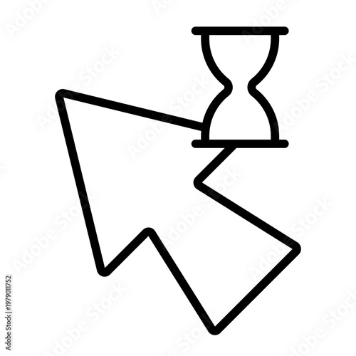 loading outline icon. waiting process. time delay. system response