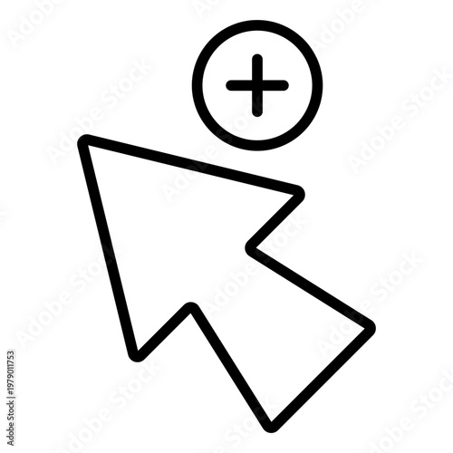 zoom in outline icon. magnify view. enlarge content. interface control