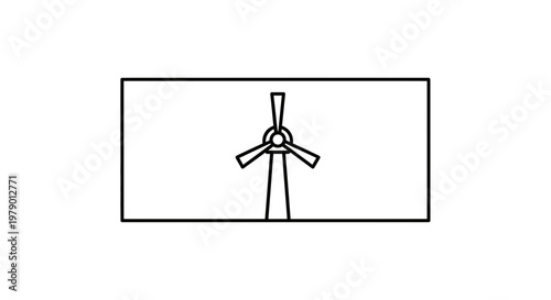 Simple outline drawing of a wind turbine against a white background