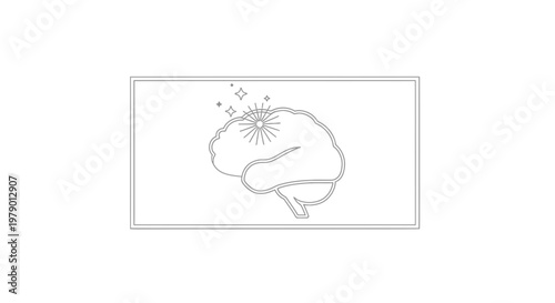 Sparkling Brain Icon: Idea, Creativity, Innovation, Intelligence, and Insight