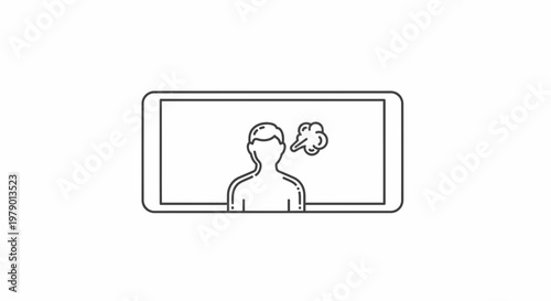 Person exhaling on phone screen, stress, relief, digital detox concept