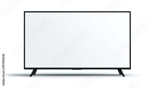 Modern, slim, flat-screen television on a white background