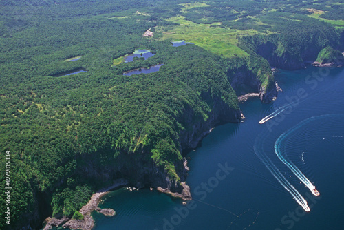 空から見る知床五湖（北海道・知床）
