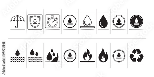 Water drop icons set. doodle hand drawn water and liquid symbols. vector illustration.