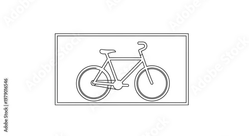 Line Art Bicycle Icon: Simple Vector Illustration of a Classic Bicycle