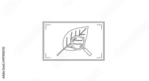 Magnifying Glass Over Leaf: Scientific Research, Botany, and Nature Study