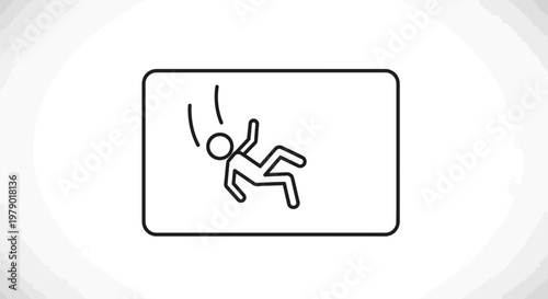 Falling Person Icon Symbolizing Danger, Accident, or Risk